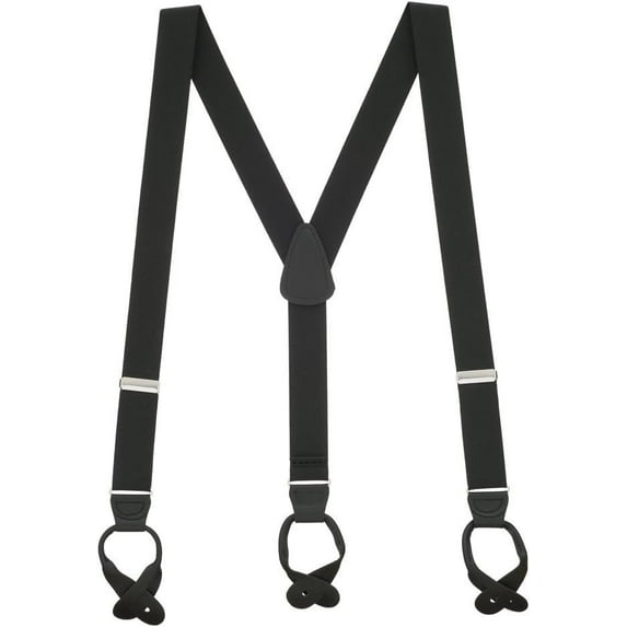SuspenderStore Solid Color Y-Back Suspenders - 1.25-Inch Wide Elastic - Button - 3 Sizes