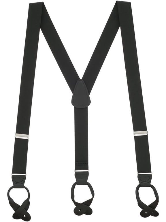 SuspenderStore Solid Color Y-Back Suspenders - 1.25-Inch Wide Elastic - Button - 3 Sizes