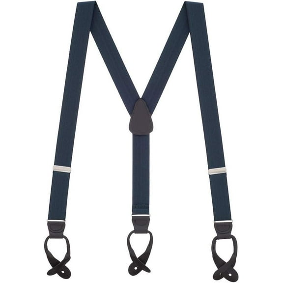 SuspenderStore Solid Color Y-Back Suspenders - 1.25-Inch Wide Elastic - Button - 3 Sizes