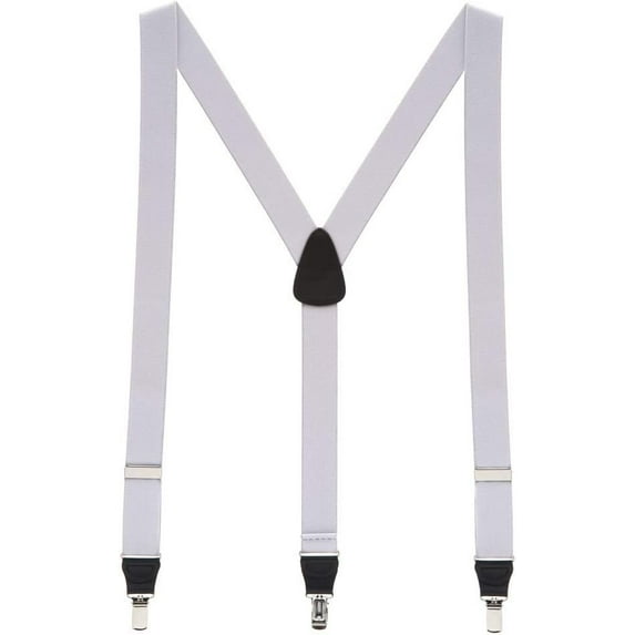 SuspenderStore Solid Color Y-Back Suspenders - 1.25-Inch Wide Elastic - Clip - 3 Sizes