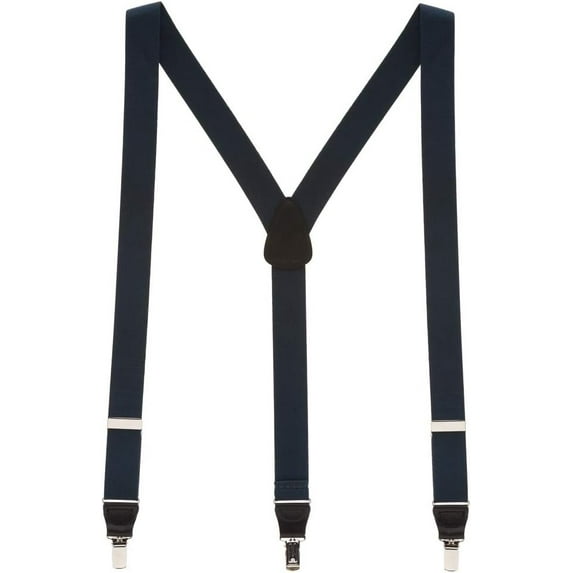 SuspenderStore Solid Color Y-Back Suspenders - 1.25-Inch Wide Elastic - Clip - 3 Sizes