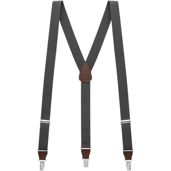 SuspenderStore Solid Color Y-Back Suspenders - 1.25-Inch Wide Elastic - Clip - 3 Sizes