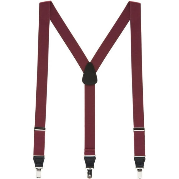 SuspenderStore Solid Color Y-Back Suspenders - 1.25-Inch Wide Elastic - Clip - 3 Sizes