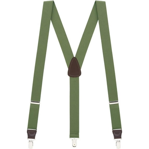 SuspenderStore Solid Color Y-Back Suspenders - 1.25-Inch Wide Elastic - Clip - 3 Sizes
