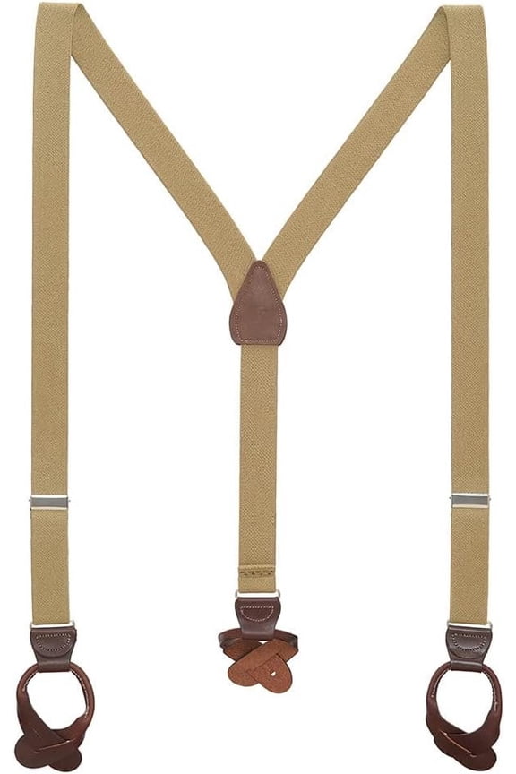 Suspender Store Solid Color Suspenders - 1-Inch Wide Elastic - Y-Back - Button - 8 Colors & 3 Sizes