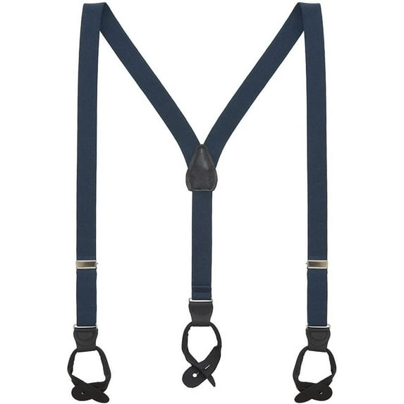 Suspender Store Solid Color Suspenders - 1-Inch Wide Elastic - Y-Back - Button - 8 Colors & 3 Sizes