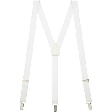 Suspender Store Solid Color Suspenders - 1-Inch Wide Elastic - Y-Back - Clip - 7 Colors & 3 Sizes