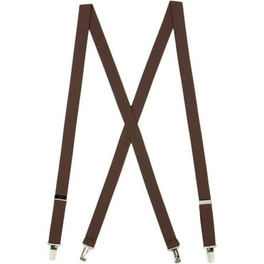 SuspenderStore Solid Colors X-Back Suspenders - 1-Inch Wide Elastic - Clip - Many Colors & 3 Sizes!