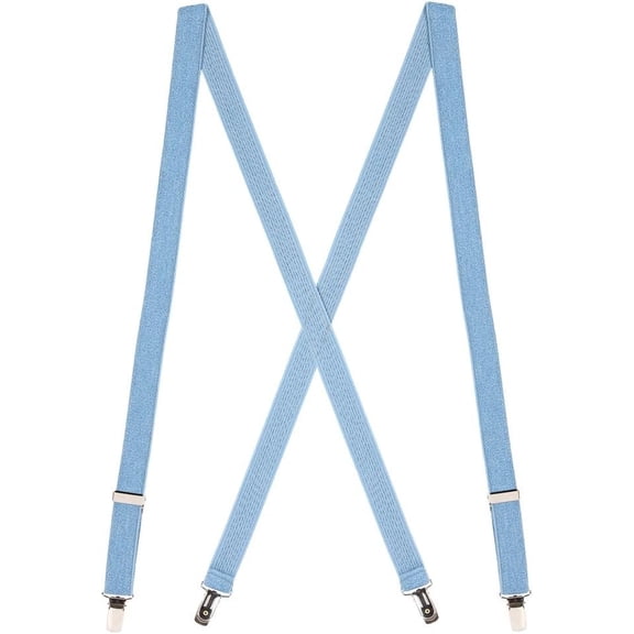 SuspenderStore Solid Colors X-Back Suspenders - 1-Inch Wide Elastic - Clip - Many Colors & 3 Sizes!