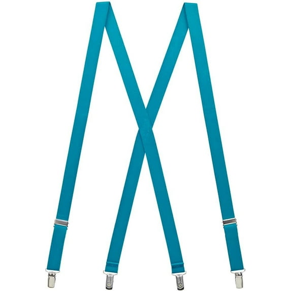 SuspenderStore Solid Colors X-Back Suspenders - 1-Inch Wide Elastic - Clip - Many Colors & 3 Sizes!