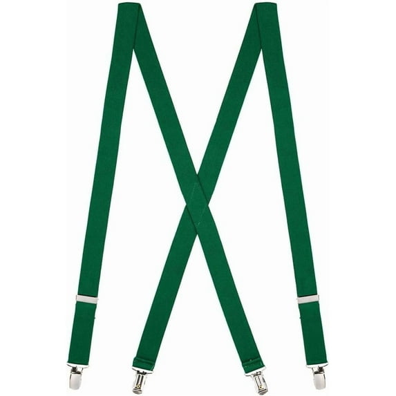 SuspenderStore Solid Colors X-Back Suspenders - 1-Inch Wide Elastic - Clip - Many Colors & 3 Sizes!