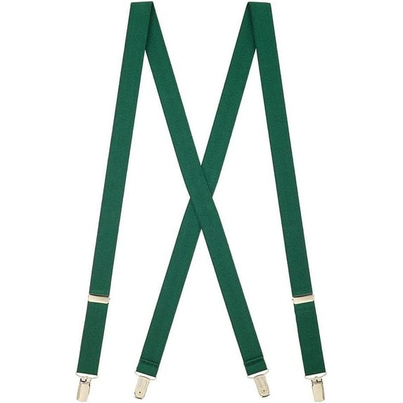 SuspenderStore Solid Colors X-Back Suspenders - 1-Inch Wide Elastic - Clip - Many Colors & 3 Sizes!