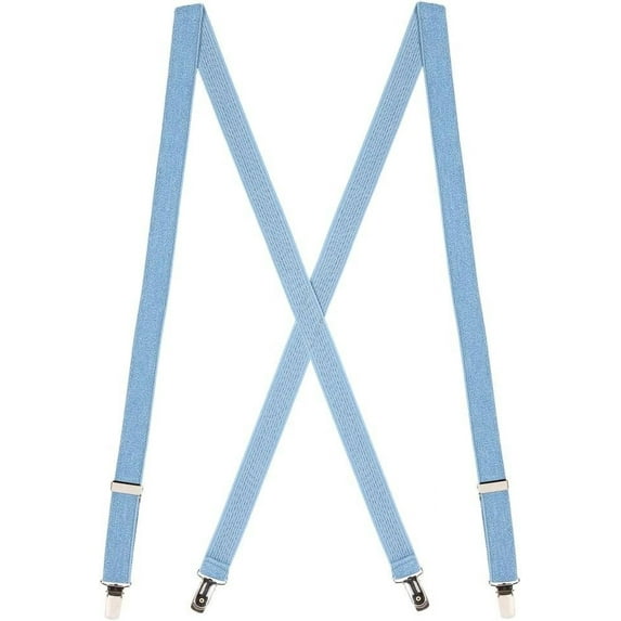 SuspenderStore Solid Colors X-Back Suspenders - 1-Inch Wide Elastic - Clip - Many Colors & 3 Sizes!