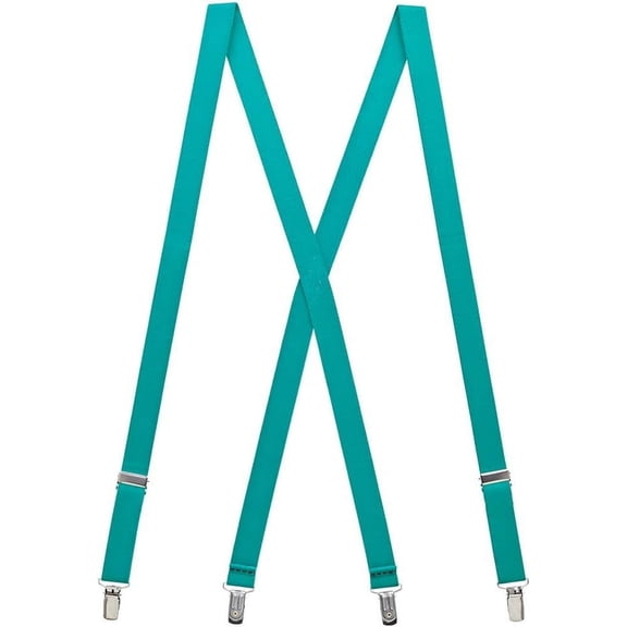 SuspenderStore Solid Colors X-Back Suspenders - 1-Inch Wide Elastic - Clip - Many Colors & 3 Sizes!