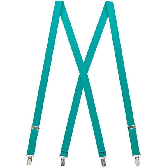 SuspenderStore Solid Colors X-Back Suspenders - 1-Inch Wide Elastic - Clip - Many Colors & 3 Sizes!