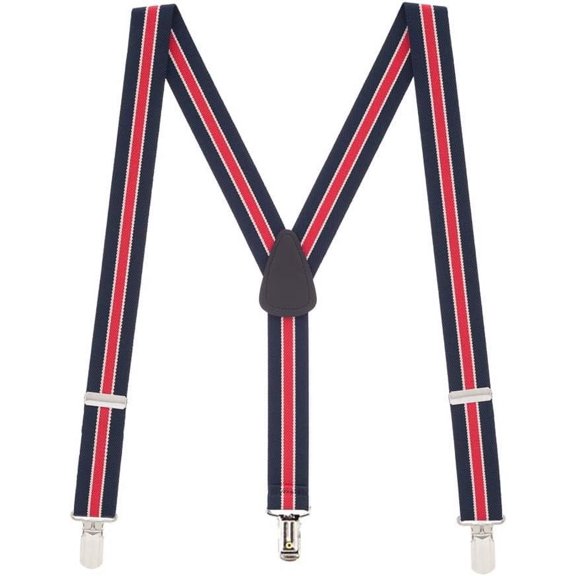 Suspender Store Polka Dot Suspenders - 1.5-Inch Wide Elastic - Y-Back - Small Pin Clip - 4 Sizes Including Big & Tall
