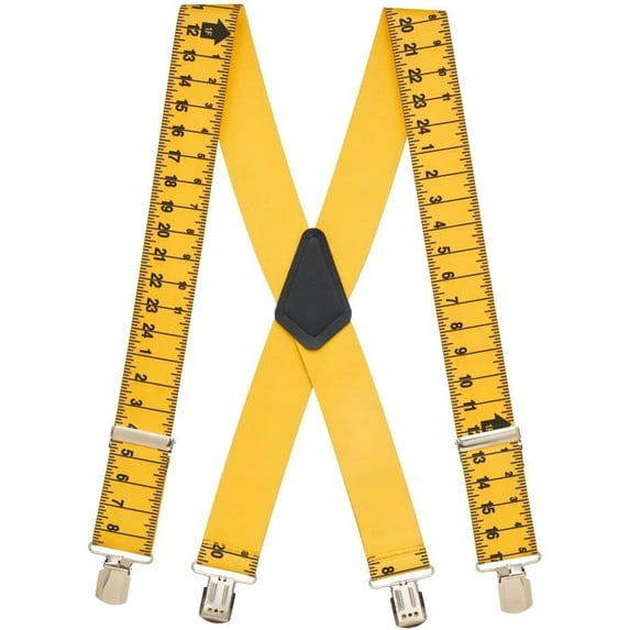 SuspenderStore Tape Measure 2-Inch Wide Pin Clip Suspenders - 4 Sizes Including Big & Tall