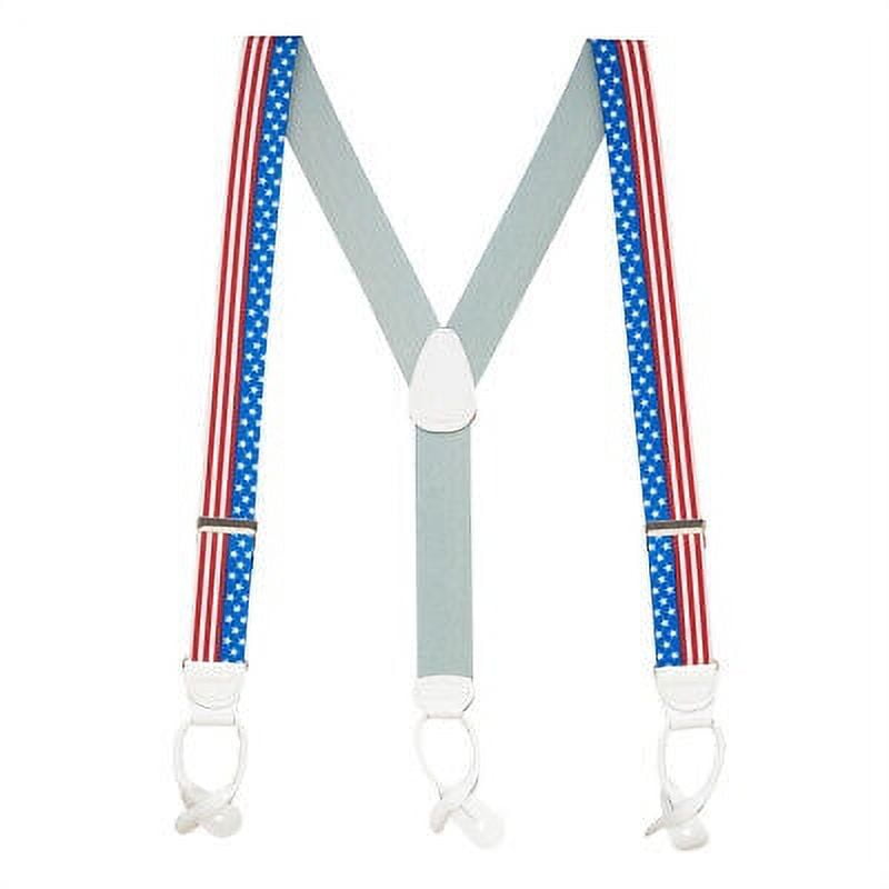 SuspenderStore USA Stars & Stripes Suspenders 1.5Inch Wide Elastic