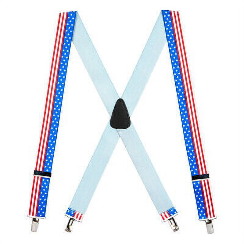 SuspenderStore Usa Stars & Stripes Suspenders 1.5Inch Wide Elastic