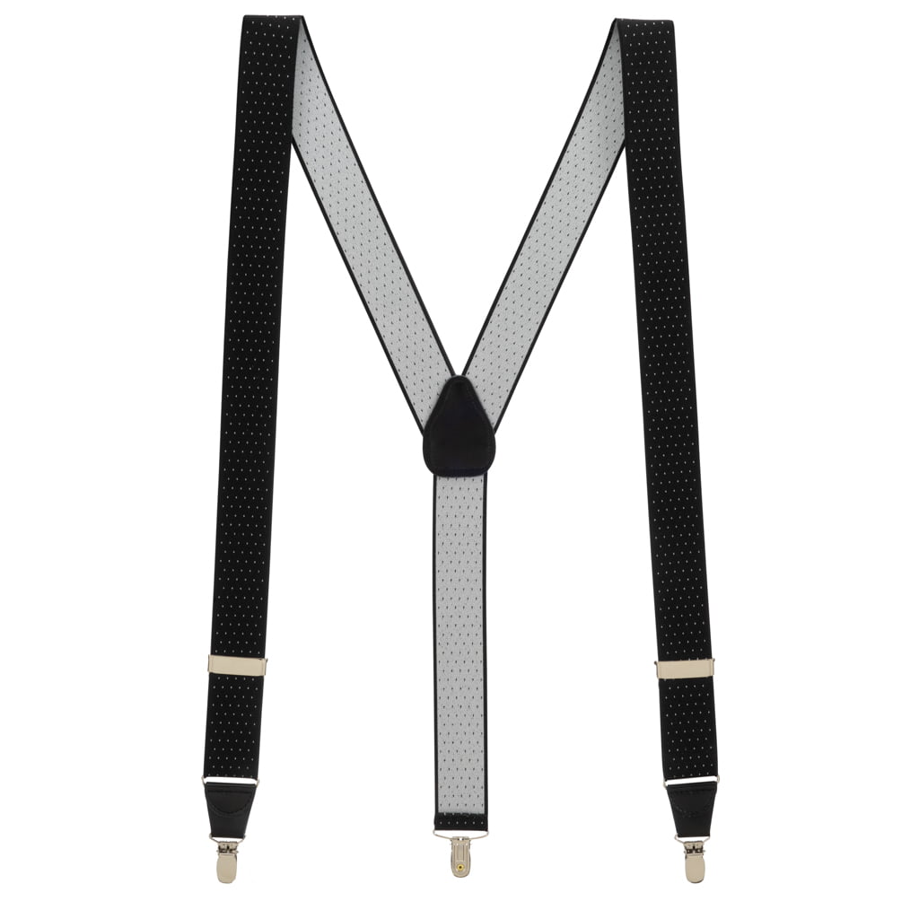 WHITE 2-Inch Wide Pin Clip Suspenders