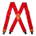 thumbnail image 1 of Suspenders For Men 2" Suspenders Wide Adjustable and Elastic Braces Heavy Duty X Shape Suspender with Very Strong Clips Red, 1 of 8