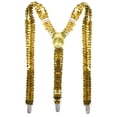 thumbnail image 1 of Suspenders Sparkle Sequin Adjustable 3-Clip Y-Back Unisex Elastic Suspenders for Daily Wear & Themed Parties Gold One Size, 1 of 1