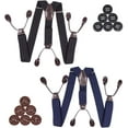 thumbnail image 1 of Suspenders for Men Button End 2 Pack Adjustable Mens Pant Suspenders Y Back Elastic Tuxedo Braces, 1 of 1