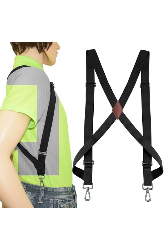 Suspenders for Men Heavy Duty Side Hook Adjustable Elastic Work Suspenders for Big and Tall