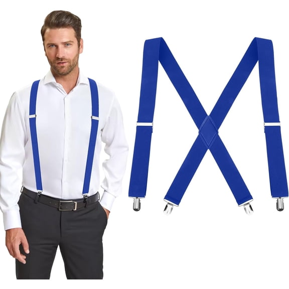 Suspenders for Men Women with Clips,1.4" Adjustable X-Back for Work, Men Suspenders for Jeans, Suspenders