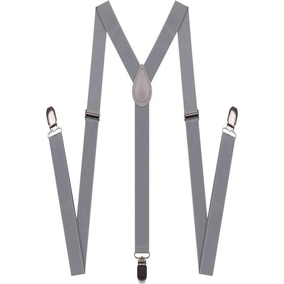 Suspenders for Men and Women Adjustable Elastic 1 inch Wide Leather Heavy Pants Strong Metal Clips Suspender Costume