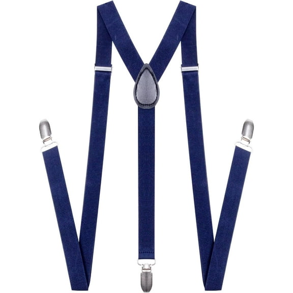 Suspenders for Men and Women Adjustable Elastic 1 inch Wide Leather Heavy Pants Strong Metal Clips Suspender Costume