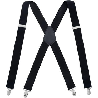 Suspenders for Men and Women, Adjustable Elastic Y Back Style Unisex Suspenders with Strong Metal Clips