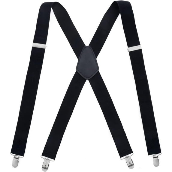 Suspenders for Men and Women, Adjustable Elastic Y Back Style Unisex Suspenders with Strong Metal Clips
