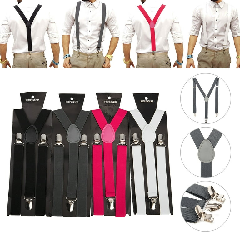 Suspenders for Men and Women Adjustable Elastic Y Shape with Heavy Duty Clips Trousers Jeans Pants Wedding Outfits Work attire Part dress Walmart