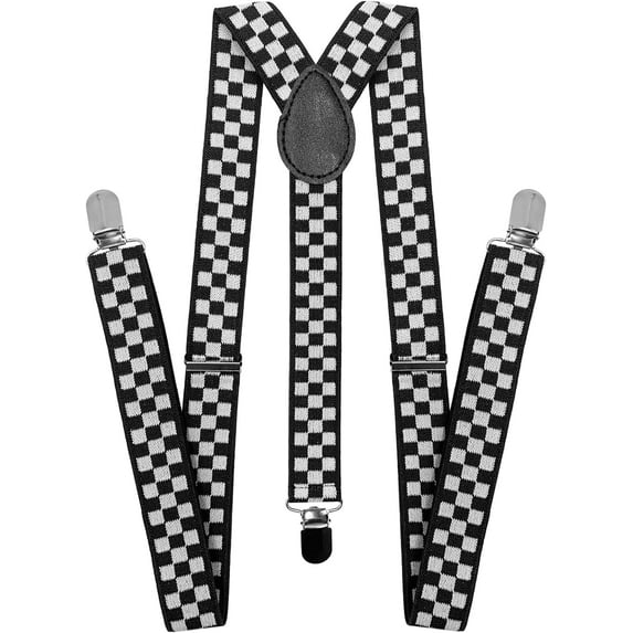 Suspenders for Women and Men | Elastic, Adjustable, Y-Back | Pant Clips, Tuxedo Braces