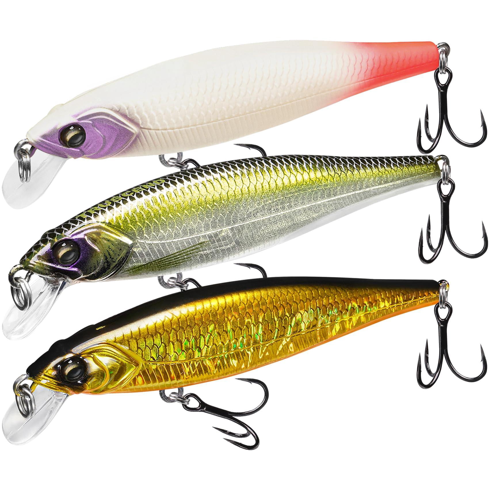 Suspending Jerkbait  Rattle Minnow Lures With Bkk Hooks Freshwater Bass Trout Striper Walleye Pike Fishing Variety Pack For All Water Conditions Premium Gear And Gifts