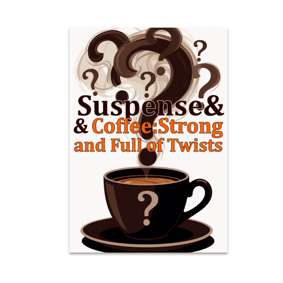 Suspense and Coffee: Strong and Full of Twists - Book Lover - 13x19 Poster Print
