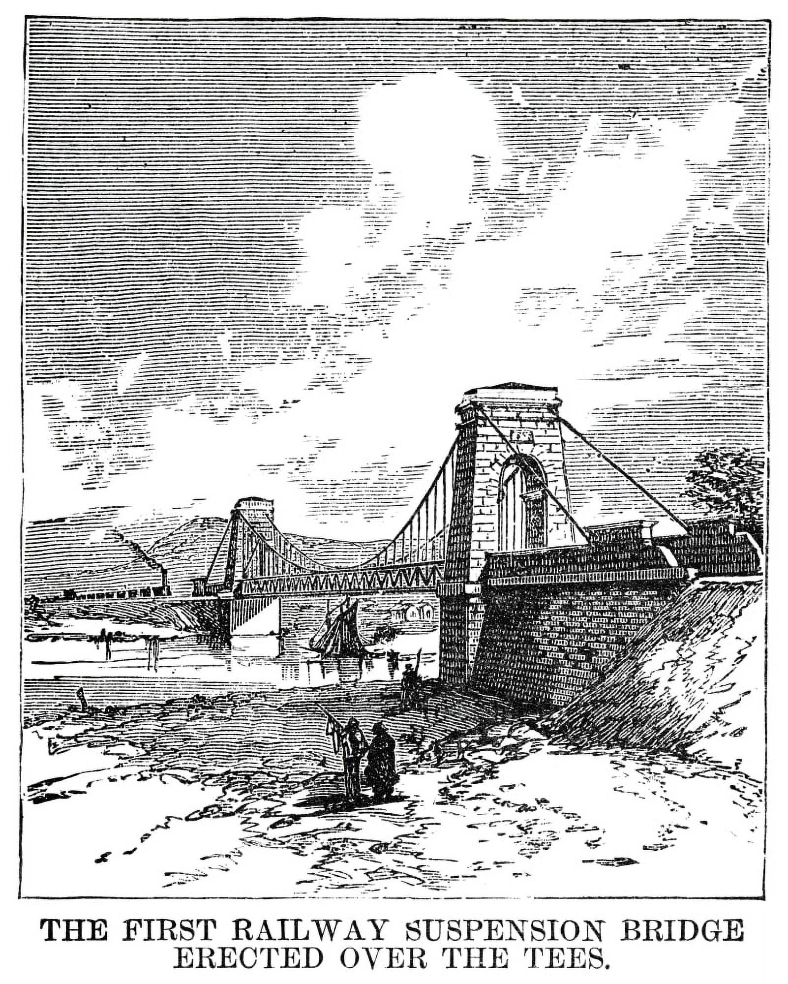 Suspension Bridge, 1830. /Nthe First Railway Suspension Bridge, Built