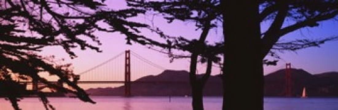 Suspension Bridge Over Water Golden Gate Bridge San Francisco California USA Canvas Art - Panoramic Images (18 x 6)