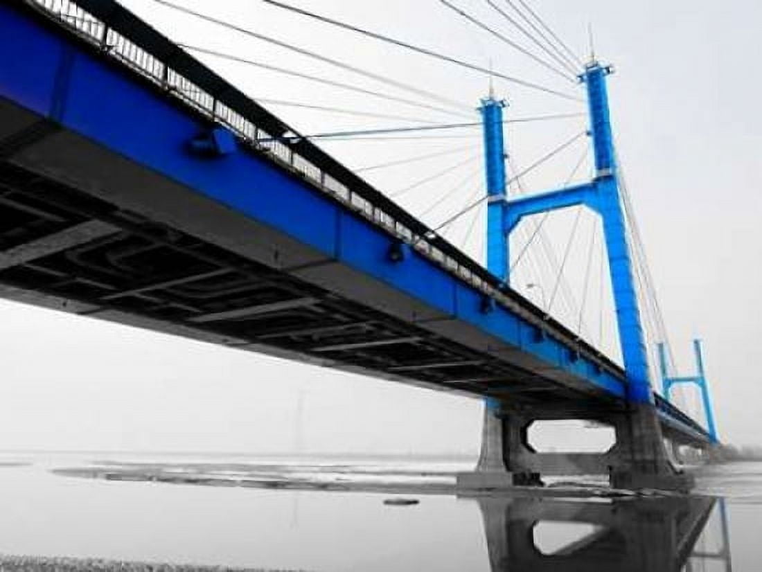 Suspension Bridge in Blue Canvas Art - PhotoINC Studio (18 x 24)