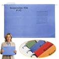 thumbnail image 1 of Suspension File Hanging File Folder，FC Size 16 in x 9.44 in Paper Document Organizer, Dark Blue, Heavy-Duty Suspension File for Cabinet Document Management, 1 of 7