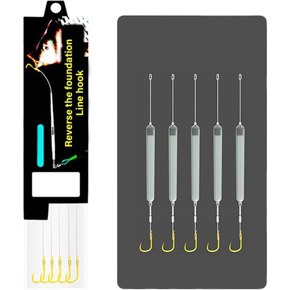 Suspension Fishing Hair Rigs Ready to Use Barbed Hook Fishing Tackle Accessory Anti Bottom Carp Rigs Lures 5pcs Saltwater Hook,N