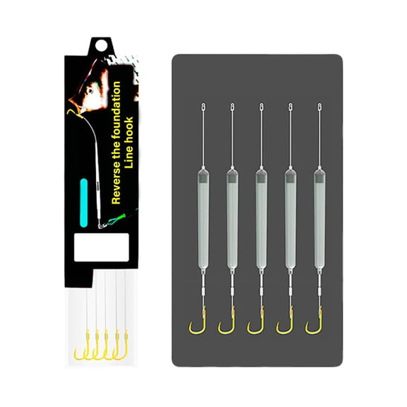 Suspension Fishing Hair Rigs Ready to Use Barbed Hook Fishing Tackle Accessory Anti Bottom Carp Rigs Lures 5pcs Saltwater Hook