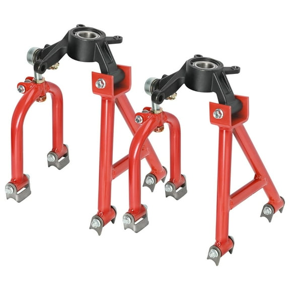 Suspension Shock Swing Arm Kit Upper&Lower A-Arm & Shock Mount & Tie Rod End Ball Joint & Steering Knuckle Spindle for Rear Drive 4 Wheel Drive Go Kart ATV Quad Buggy 4 Wheelers Golf Cart