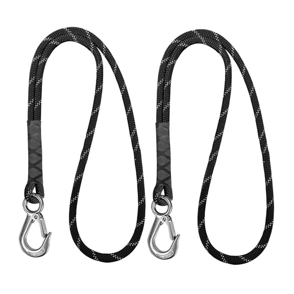 Suspension Swing Attachment 50cm Suitable For Outdoor Tree Hanging And Playgrounds Set With Stainless Hook,Tree Swing Hanging Straps Hammock Hanging Kits Swing Hanging Ropes,Black,19.68"