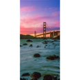 thumbnail image 1 of Suspension bridge across a bay at dusk Golden Gate Bridge San Francisco Bay San Francisco California USA (12 x 36), 1 of 1
