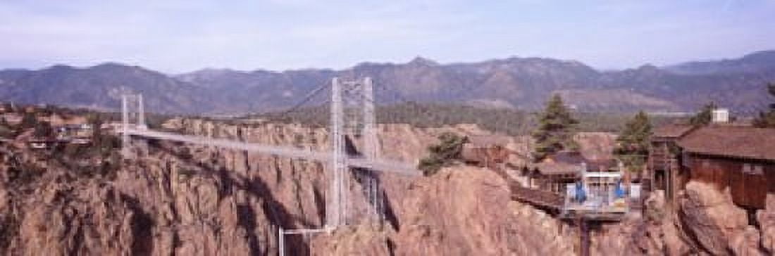 Suspension bridge across a canyon Royal Gorge Suspension Bridge Colorado USA Canvas Art - Panoramic Images (18 x 6)
