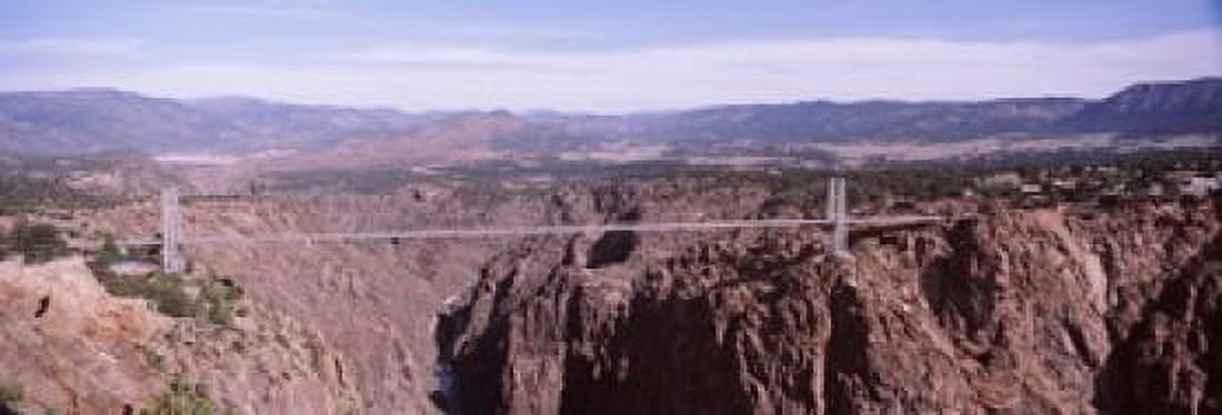 Suspension bridge across a canyon Royal Gorge Suspension Bridge Colorado USA Canvas Art - Panoramic Images (18 x 7)