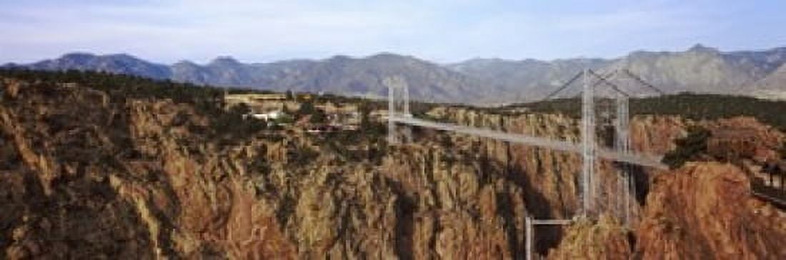 Suspension bridge across a canyon Royal Gorge Suspension Bridge Colorado USA Canvas Art - Panoramic Images (36 x 12)