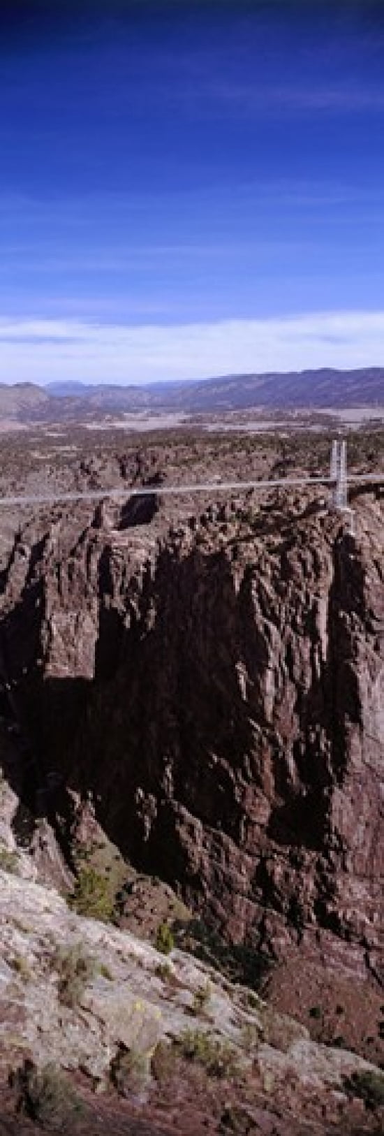 Suspension bridge across a canyon Royal Gorge Suspension Bridge Colorado USA Canvas Art - Panoramic Images (36 x 12)